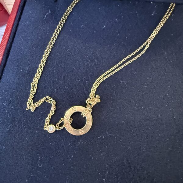 Cartier 18K Gold 2 Diamond LOVE Necklace