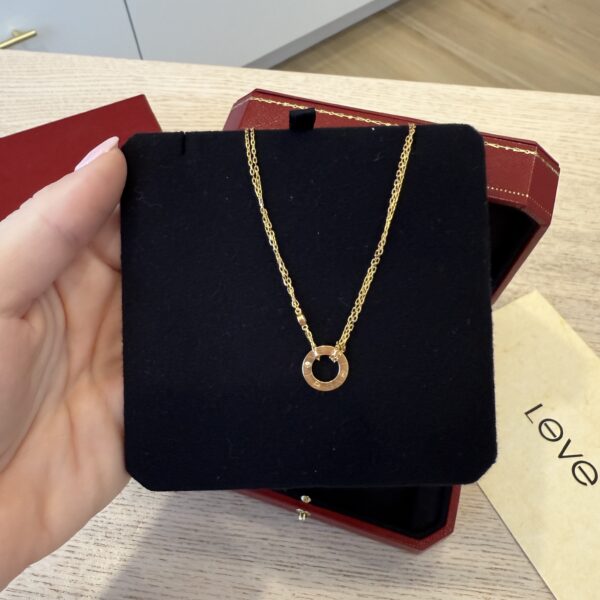 Cartier 18K Gold 2 Diamond LOVE Necklace