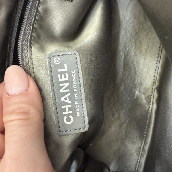 Chanel White Calfskin Triple Chain Accordion