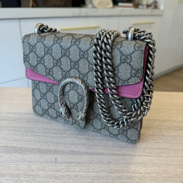 Gucci GG Supreme Monogram Mini Dionysus Shoulder Bag Pink