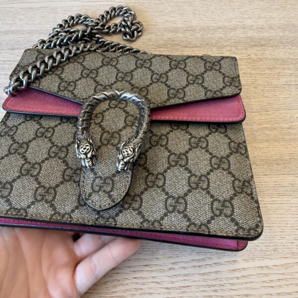 Gucci GG Supreme Monogram Mini Dionysus Shoulder Bag Pink