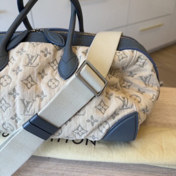 Louis Vuitton Limited Edition Blue Monogram Denim Speedy Round Large Bag