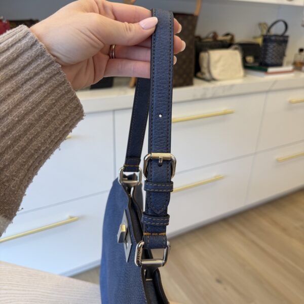 Fendi Peekaboo Soft Medium Denim-Effect Blue Leather Bag