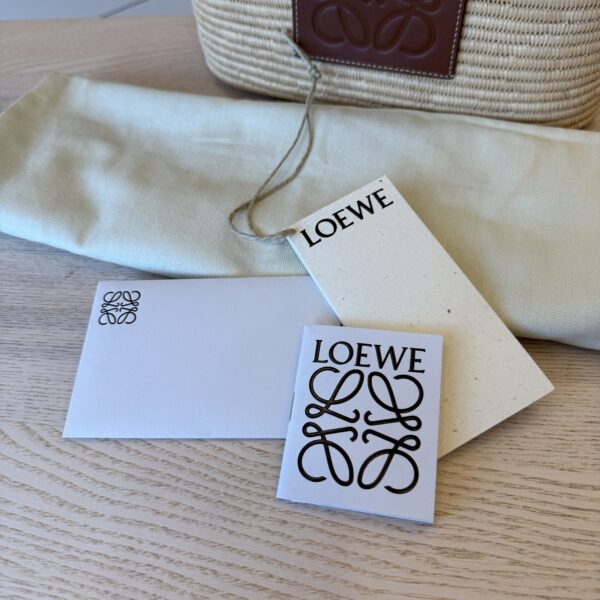 Loewe Square Anagram Straw Basket Tote Bag