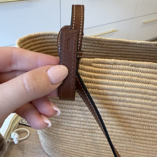 Loewe Square Anagram Straw Basket Tote Bag