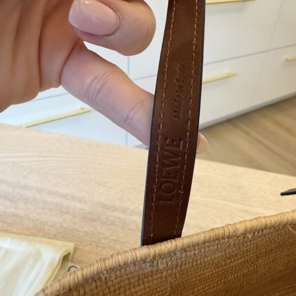 Loewe Square Anagram Straw Basket Tote Bag