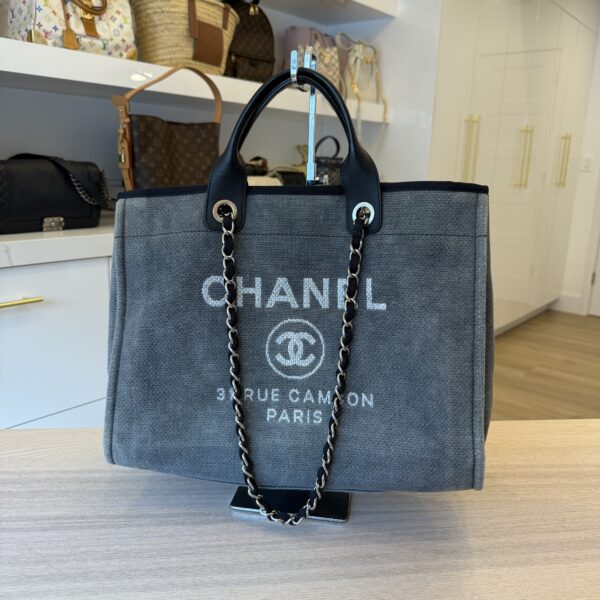 Chanel Canvas Deauville Large Shopping Tote Bag