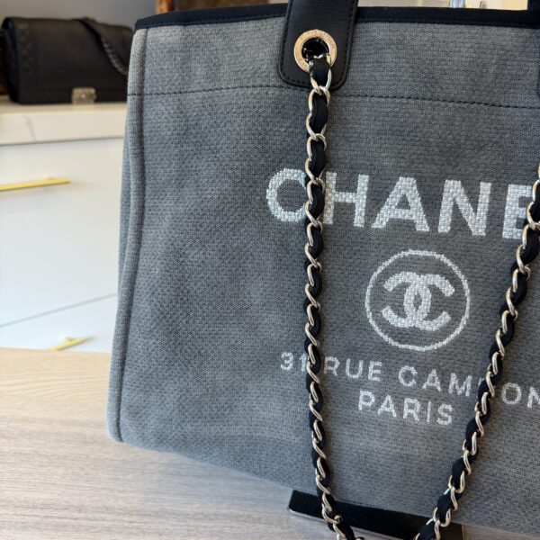 Chanel Canvas Deauville Large Shopping Tote Bag