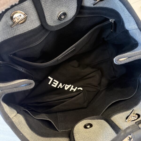 Chanel Canvas Deauville Large Shopping Tote Bag