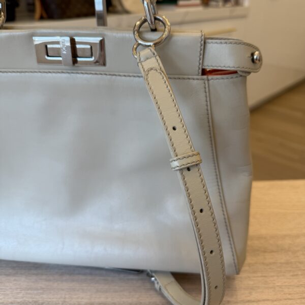 Fendi Vitello Morgan Shiny Nappa Medium Peekaboo Iconic Satchel
