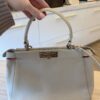 Fendi Vitello Morgan Shiny Nappa Medium Peekaboo Iconic Satchel