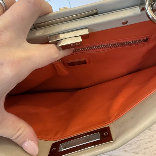 Fendi Vitello Morgan Shiny Nappa Medium Peekaboo Iconic Satchel