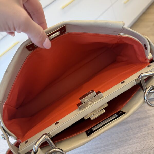 Fendi Vitello Morgan Shiny Nappa Medium Peekaboo Iconic Satchel