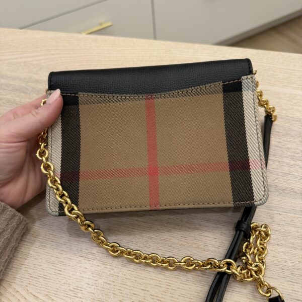 Burberry Black/Beige House Check Canvas and Leather Hampshire Crossbody Bag