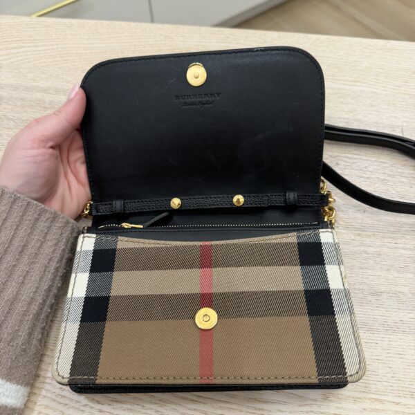Burberry Black/Beige House Check Canvas and Leather Hampshire Crossbody Bag