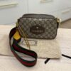 Gucci GG Supreme Monogram Neo Vintage Web Shoulder Bag Brown Yellow