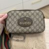 Gucci GG Supreme Monogram Neo Vintage Web Shoulder Bag Brown Yellow
