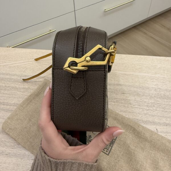 Gucci GG Supreme Monogram Neo Vintage Web Shoulder Bag Brown Yellow