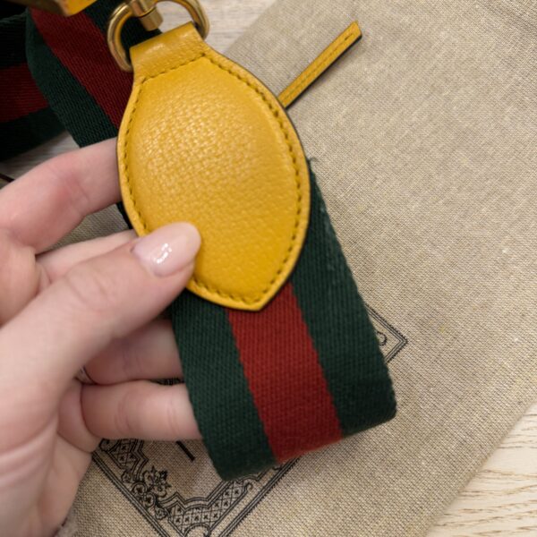 Gucci GG Supreme Monogram Neo Vintage Web Shoulder Bag Brown Yellow