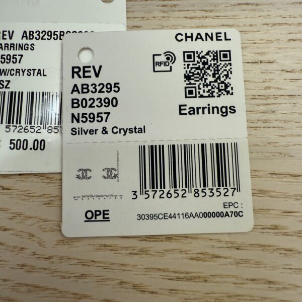 Chanel Silvertone Metal And Crystal Starfall CC Stud Earrings