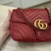 Gucci Matelasse Small GG Marmont Shoulder Bag Red