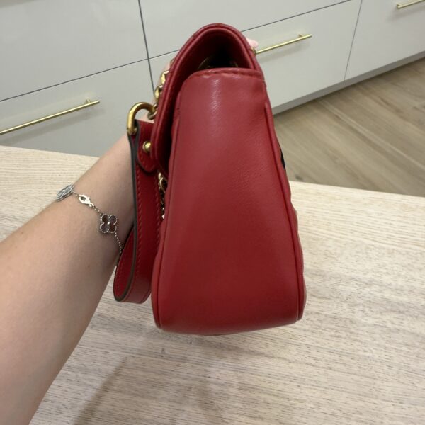 Gucci Matelasse Small GG Marmont Shoulder Bag Red