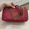 Gucci Matelasse Small GG Marmont Shoulder Bag Red