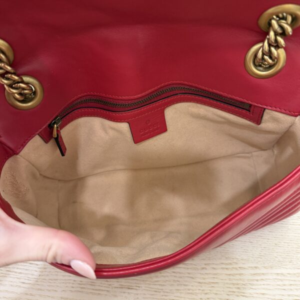 Gucci Matelasse Small GG Marmont Shoulder Bag Red