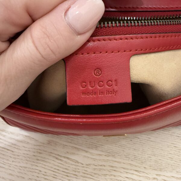 Gucci Matelasse Small GG Marmont Shoulder Bag Red