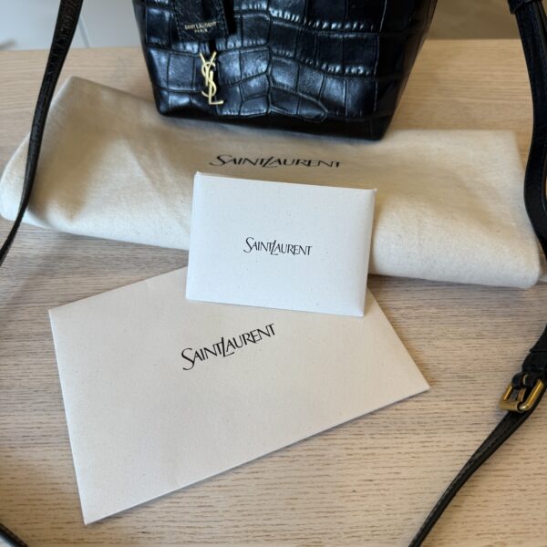 Saint Laurent (YSL) Paris Mini Toy Shopping Bag Croc Embossed