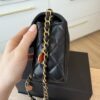 Chanel Casino Chips Mini Flap Shoulder Bag Black Quilted Lambskin Leather GHW