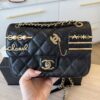 Chanel Lambskin Quilted Coco Clips Single Flap Black