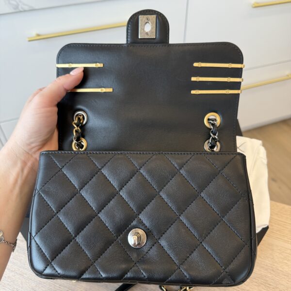Chanel Lambskin Quilted Coco Clips Single Flap Black