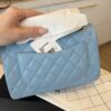 Chanel Caviar Quilted Small Double Flap Light Blue 23C GHW