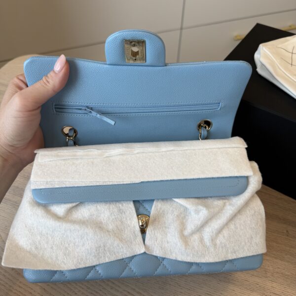 Chanel Caviar Quilted Small Double Flap Light Blue 23C GHW