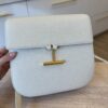 Tom Ford Tara Medium Crossbody in Grained Leather with Leather Strap Chalk