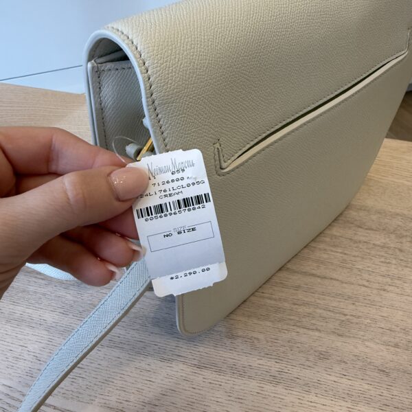 Tom Ford Tara Medium Crossbody in Grained Leather with Leather Strap Chalk