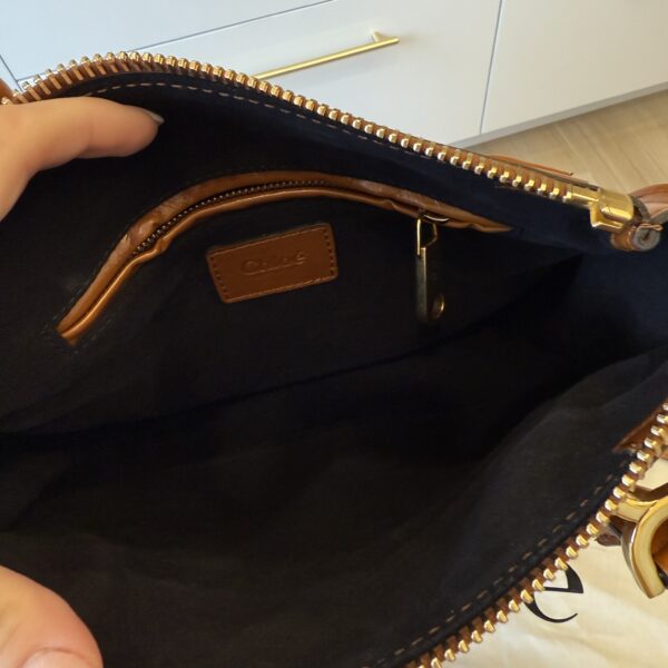 Chloe Marcie Small Satchel Bag in Grained Calfskin Clay Brown