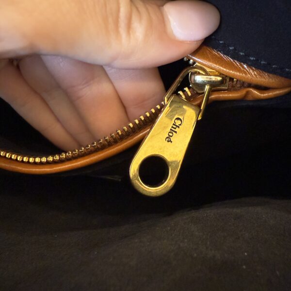 Chloe Marcie Small Satchel Bag in Grained Calfskin Clay Brown