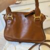 Chloe Marcie Small Satchel Bag in Grained Calfskin Clay Brown