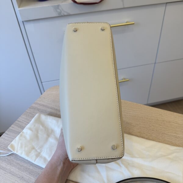 Toteme T-Lock Leather Clutch Crossbody Shearling Naturale