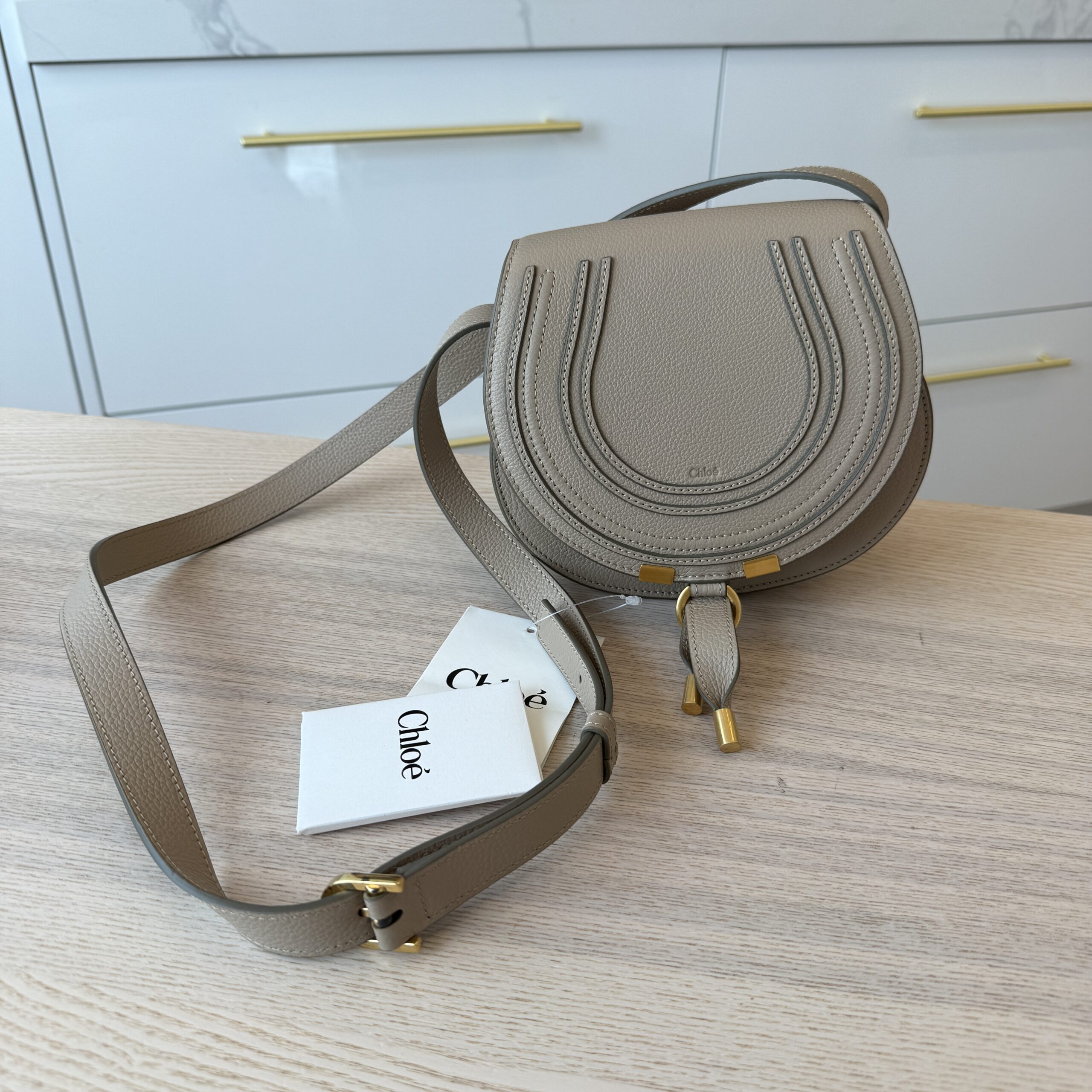 Chloe Chloe Marcie Small Crossbody Bag in Grained Calfskin Boyish Brown