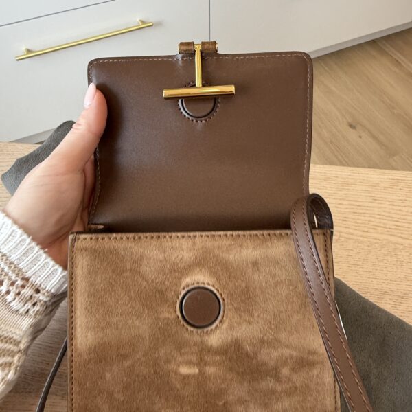 Tom Ford Mini Tara Strap Bag Suede Whiskey