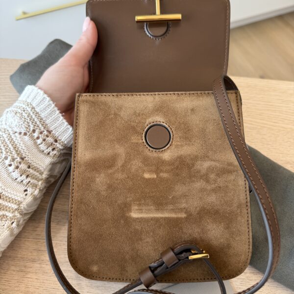 Tom Ford Mini Tara Strap Bag Suede Whiskey