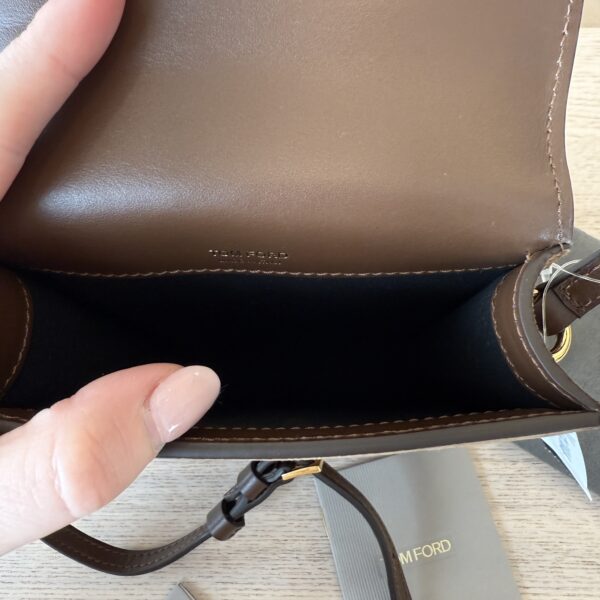 Tom Ford Mini Tara Strap Bag Suede Whiskey