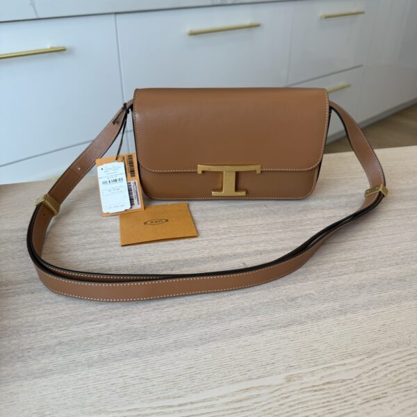 TOD'S Tod's Micro Flap Leather Shoulder Bag Kenia Scuro