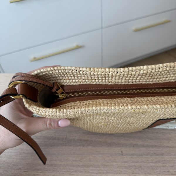 Loewe Slit Pochette Bag in Raffia and Calfskin
