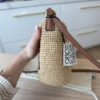 Loewe Slit Pochette Bag in Raffia and Calfskin