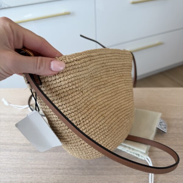 Loewe Slit Pochette Bag in Raffia and Calfskin