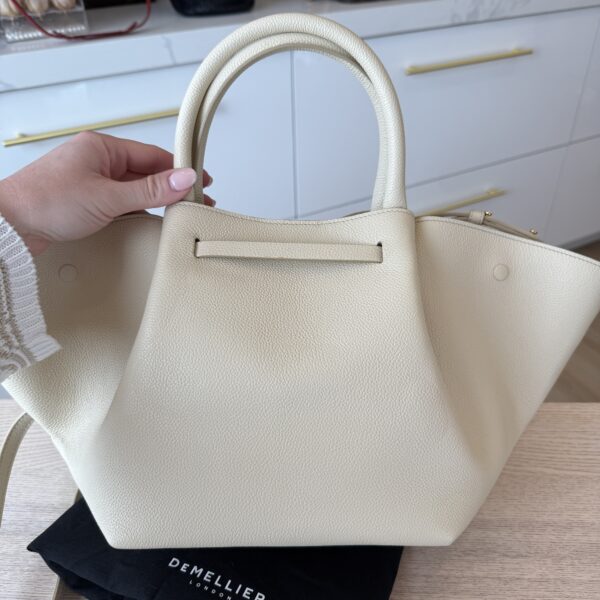DeMellier Midi New York Leather Tote Bag Ivory
